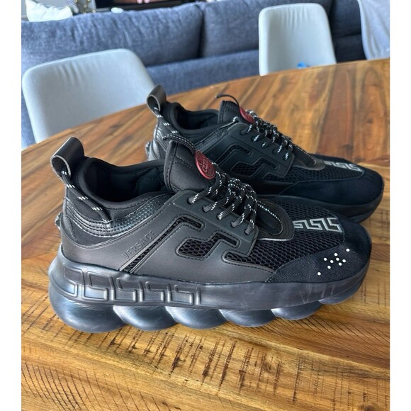 Versace Chain Reaction Sneakers Triple Black EU 45 US 12 Chunky Designer Sneaker main image 7
